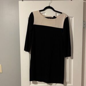 H&M Black and Cream Long Sleeve Dress